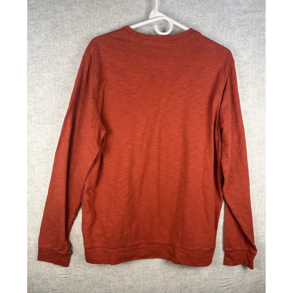 Banana Republic Men's Shirt Red Orange  Crewneck Raglan Long Sleeve Size Medium